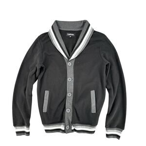 Carbon Letterman Cardigan Sweater Small Varsity Preppy Grunge Jacket
